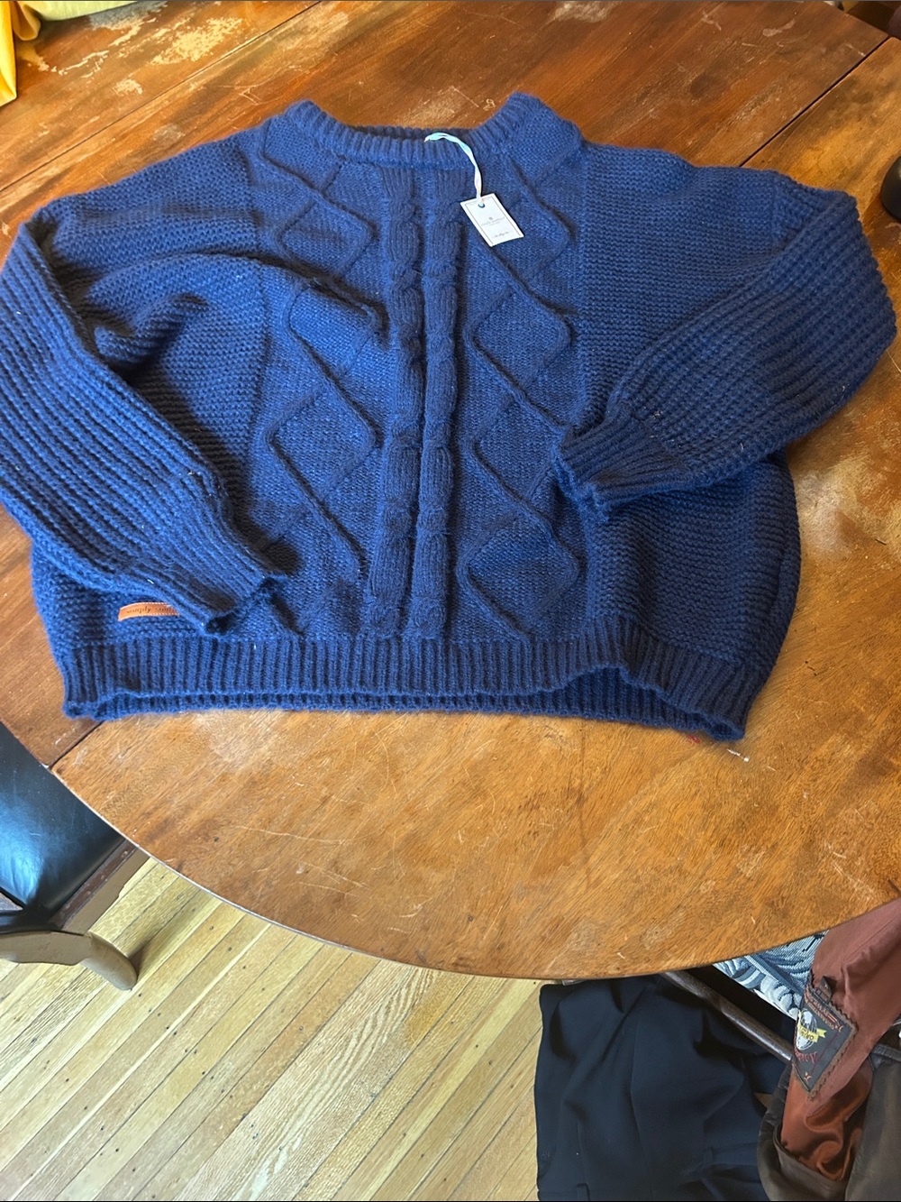 Simply Southern Navy Textured Knit Pullover